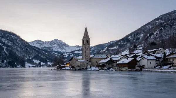 beautiful lakes in the dolomites Lago di Resia (Reschensee) The Drowned Bell Tower