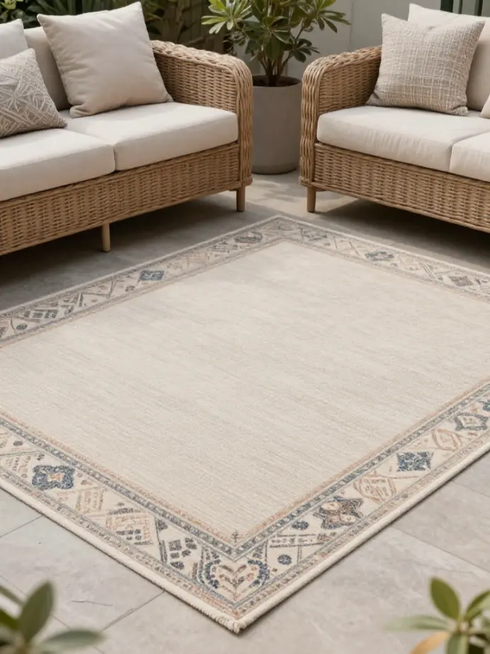 outdoor decor ideas Layered Outdoor Rugs for Instant Warmth