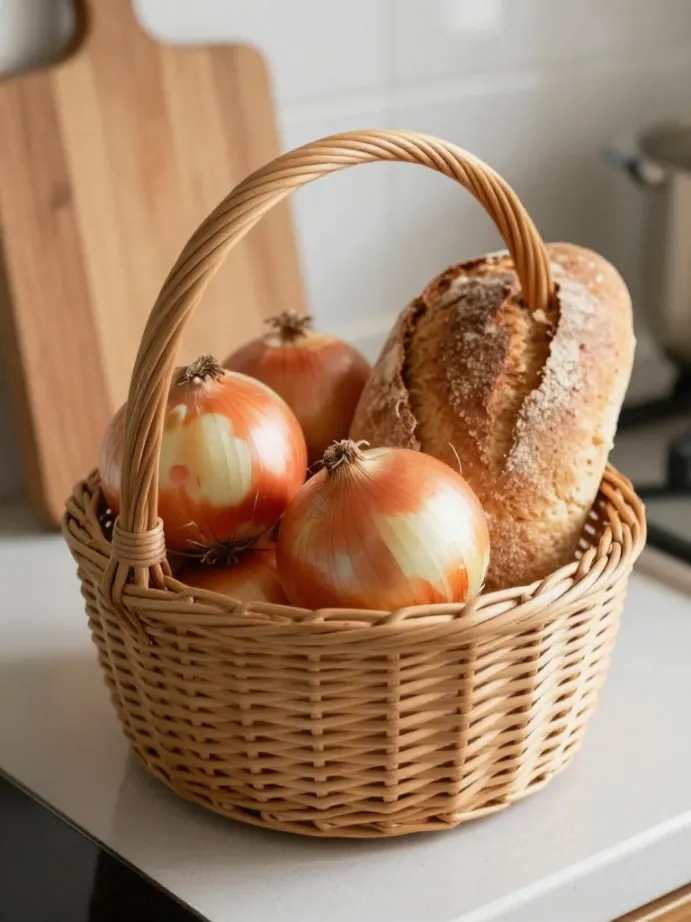 kitchen counter decor ideas
Use a Woven Basket for Everyday Items You Cannot Hide