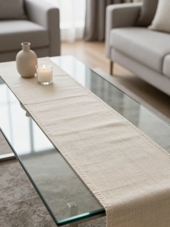 coffee table decor ideas Use a Runner Instead of a Tray