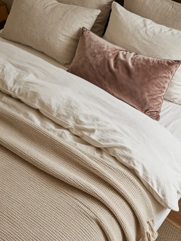 bedroom decorating
Layer Textures Through Bedding and Throws