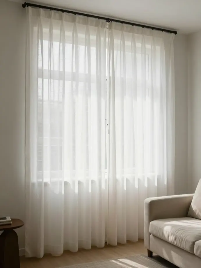 small living room makeover
Swap Heavy Curtains for Light, Airy Window Treatments