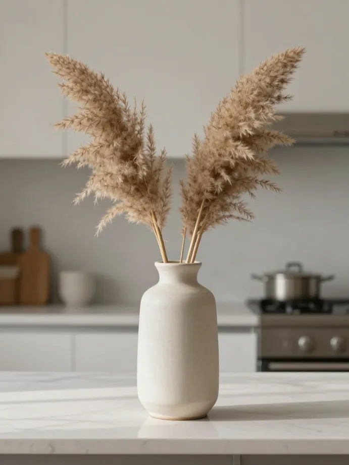 kitchen counter decor ideas
Choose a Single Statement Vase Over Several Small Ones