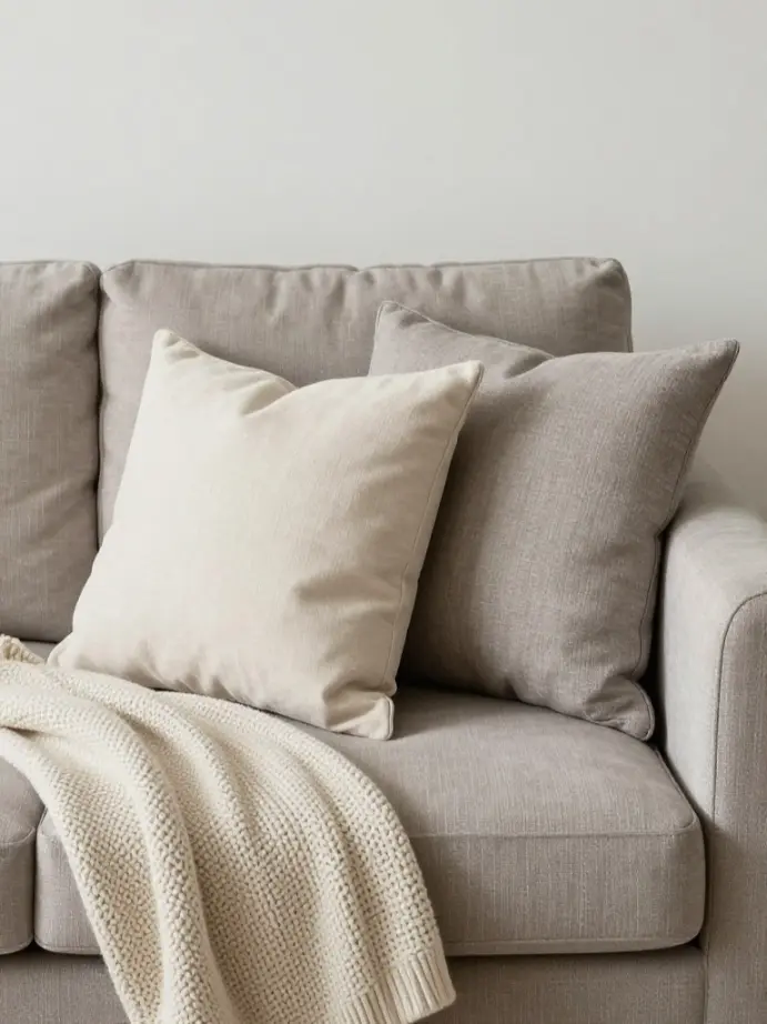 small living room makeover
Layer in Textiles With Throw Pillows and Blankets