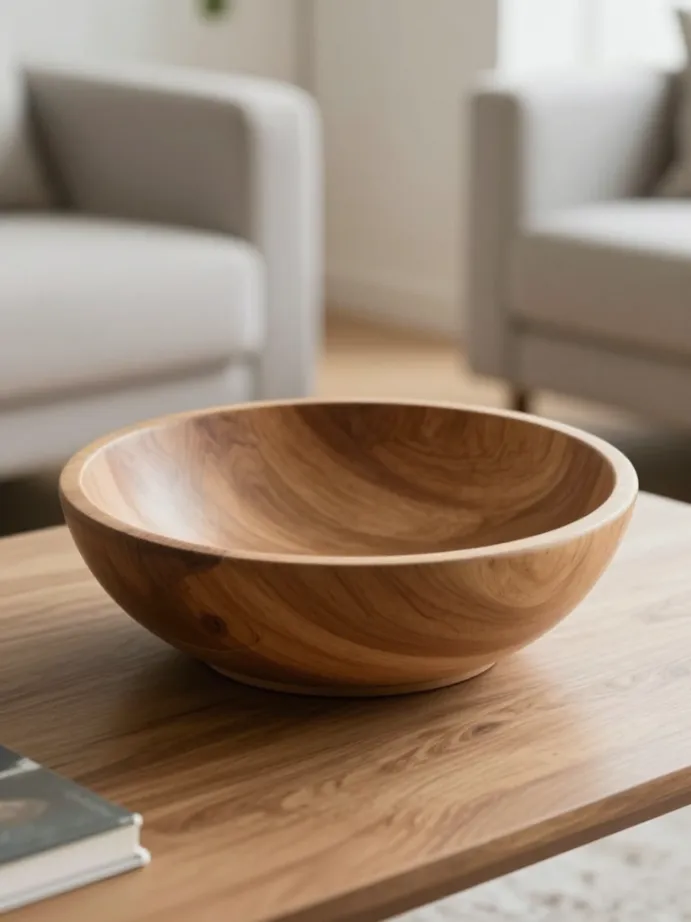 coffee table decor ideas Incorporate a Textured Bowl