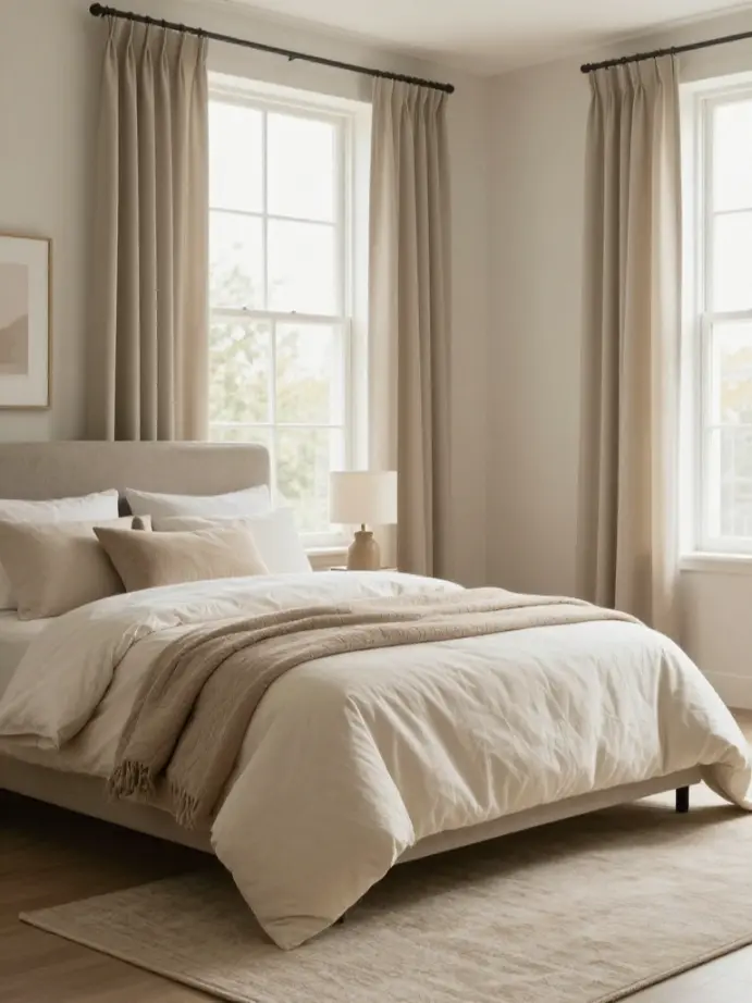 bedroom decor ideas for women
Start With a Layered Neutral Palette